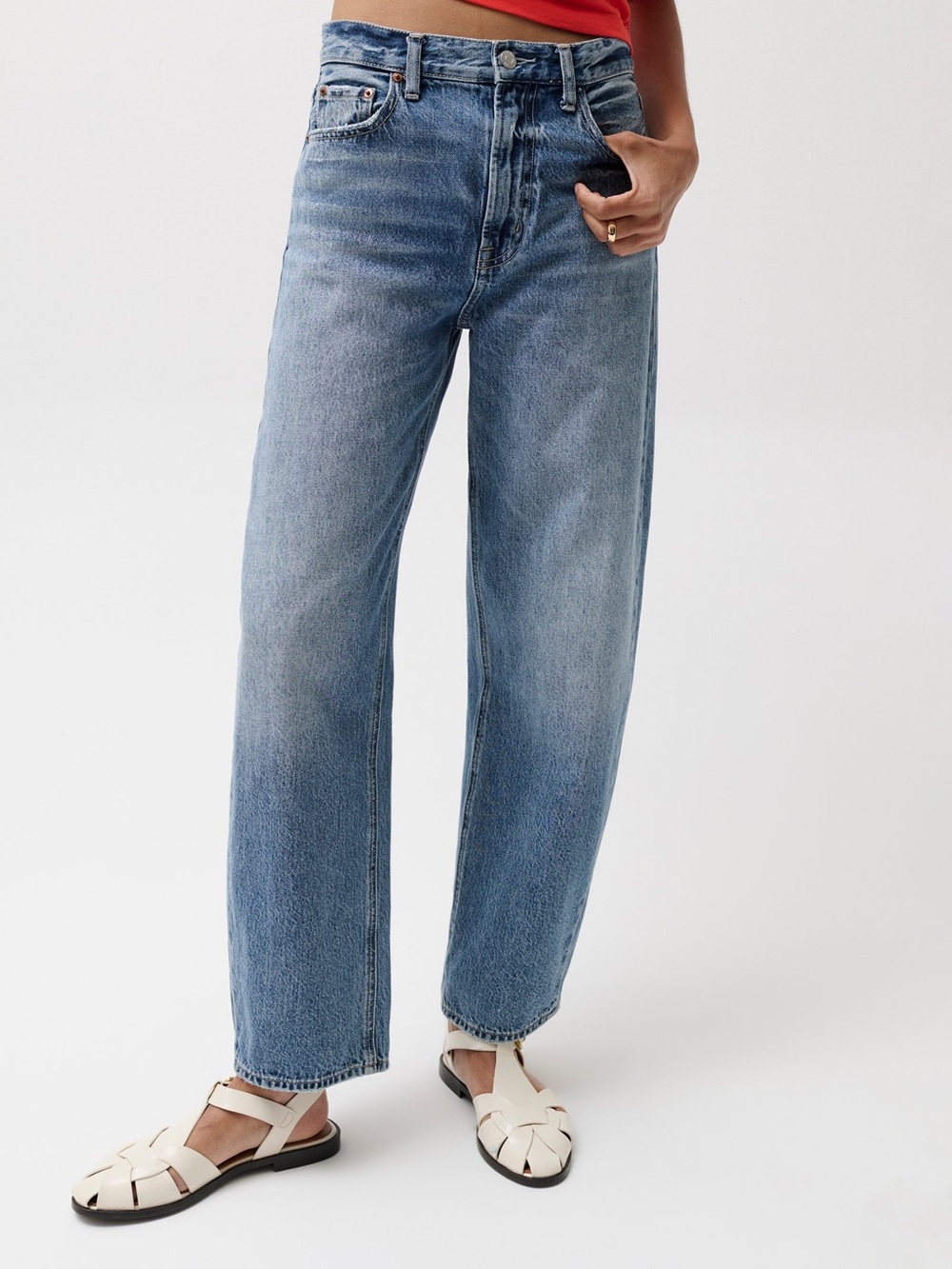 NWT Pistola Wes High Rise Barrel Jean in Spectacle